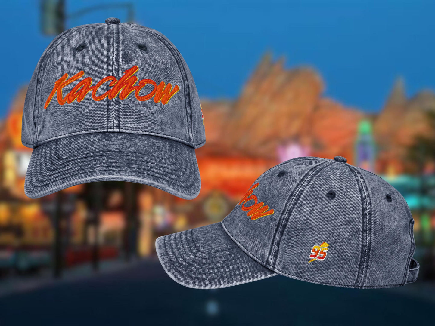 Lightning McQueen Ka-Chow Embroidered Disney Dad Hat