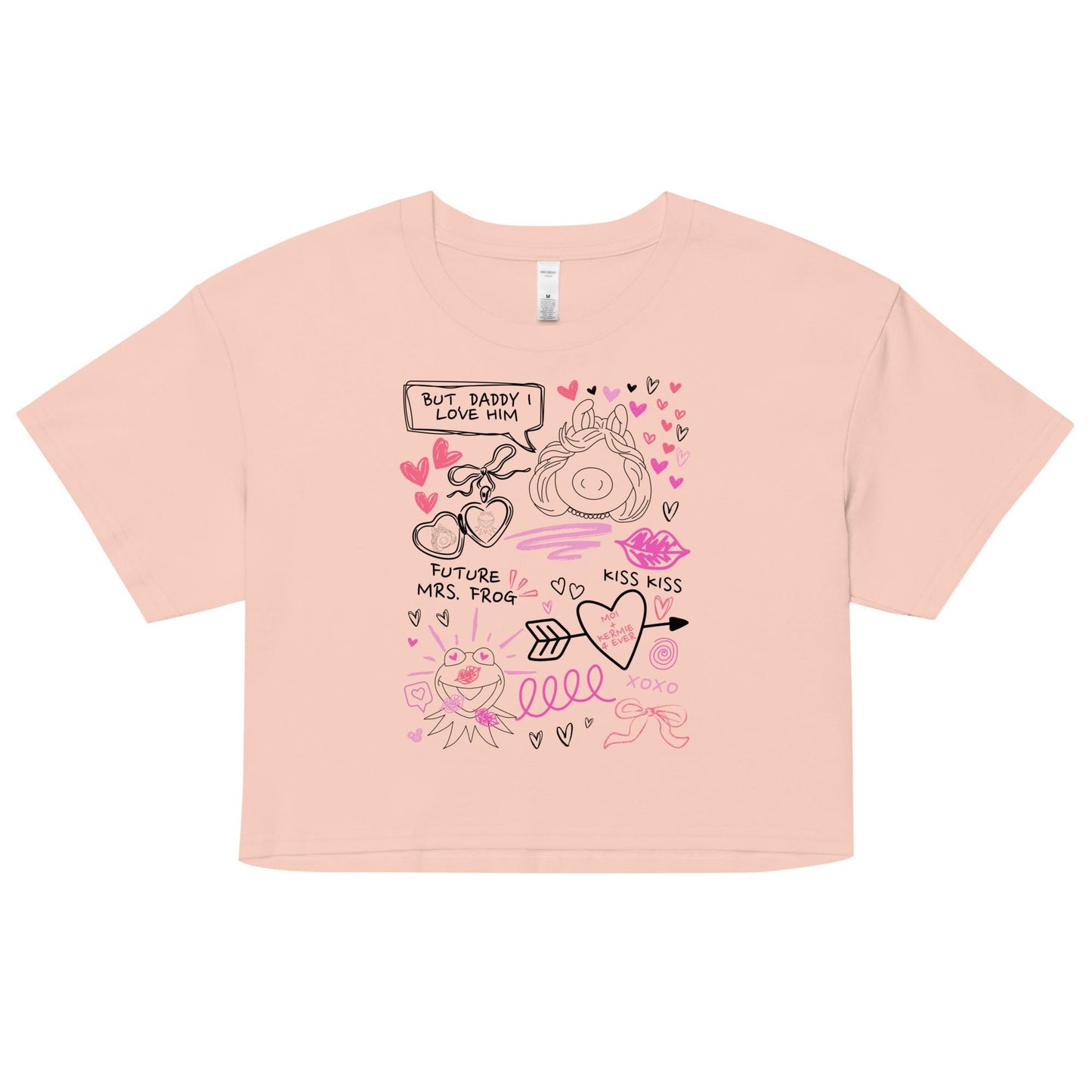 Miss Piggy & Kermit Doodle Crop Top, Muppets Disney Inspired Shirt