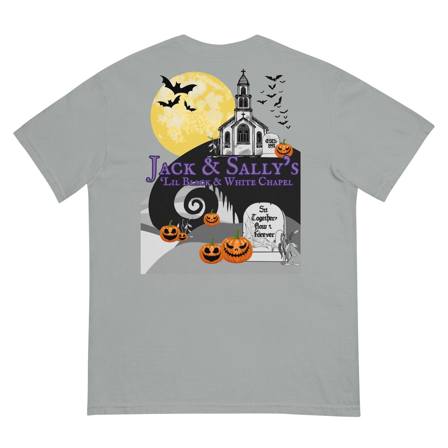 Jack & Sally's White Chapel T-Shirt: Comfort Colors Disneyland Tee
