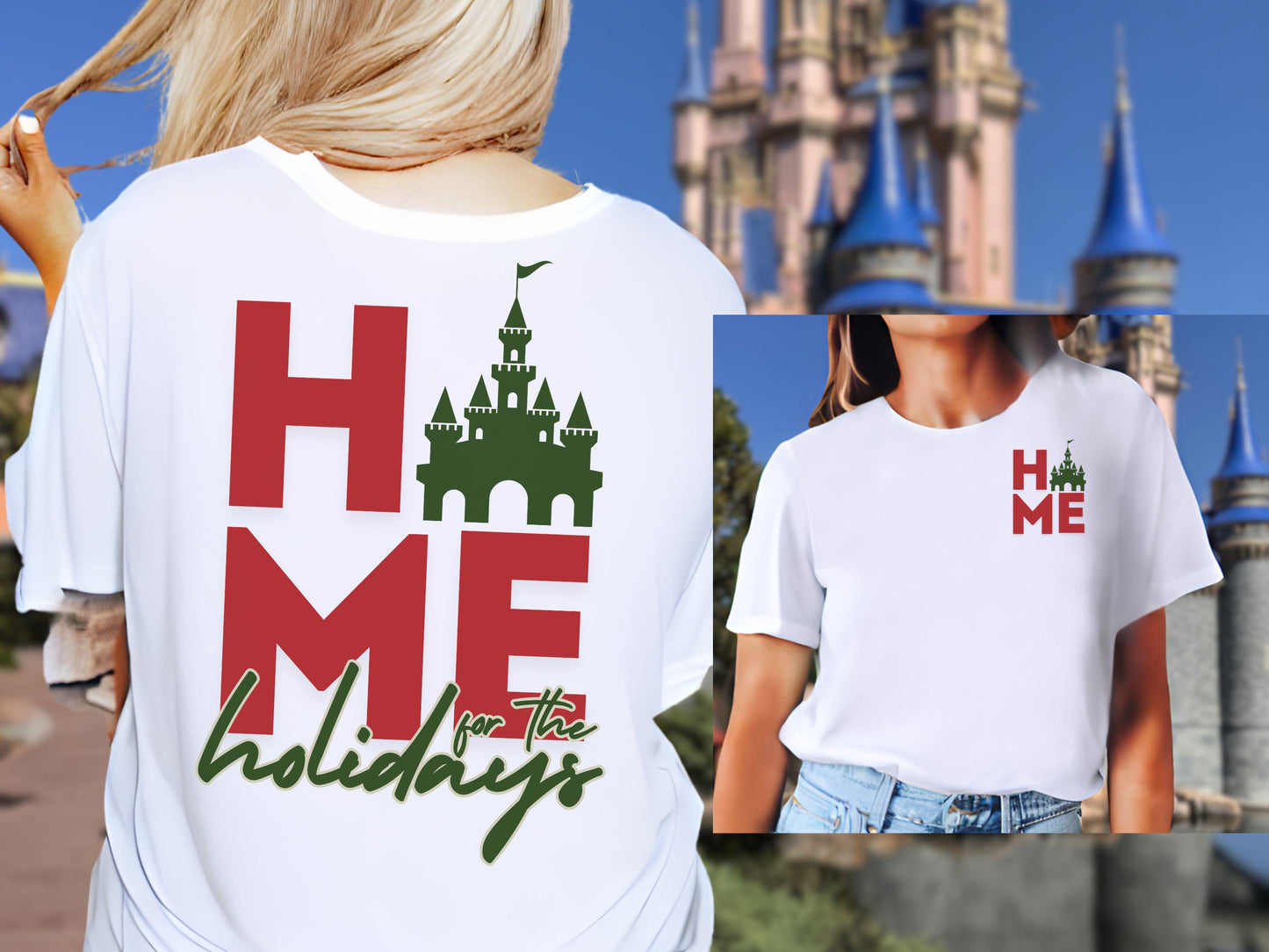 Disney Christmas Shirt, Home for the Holidays, Magic Kingdom Family Trip