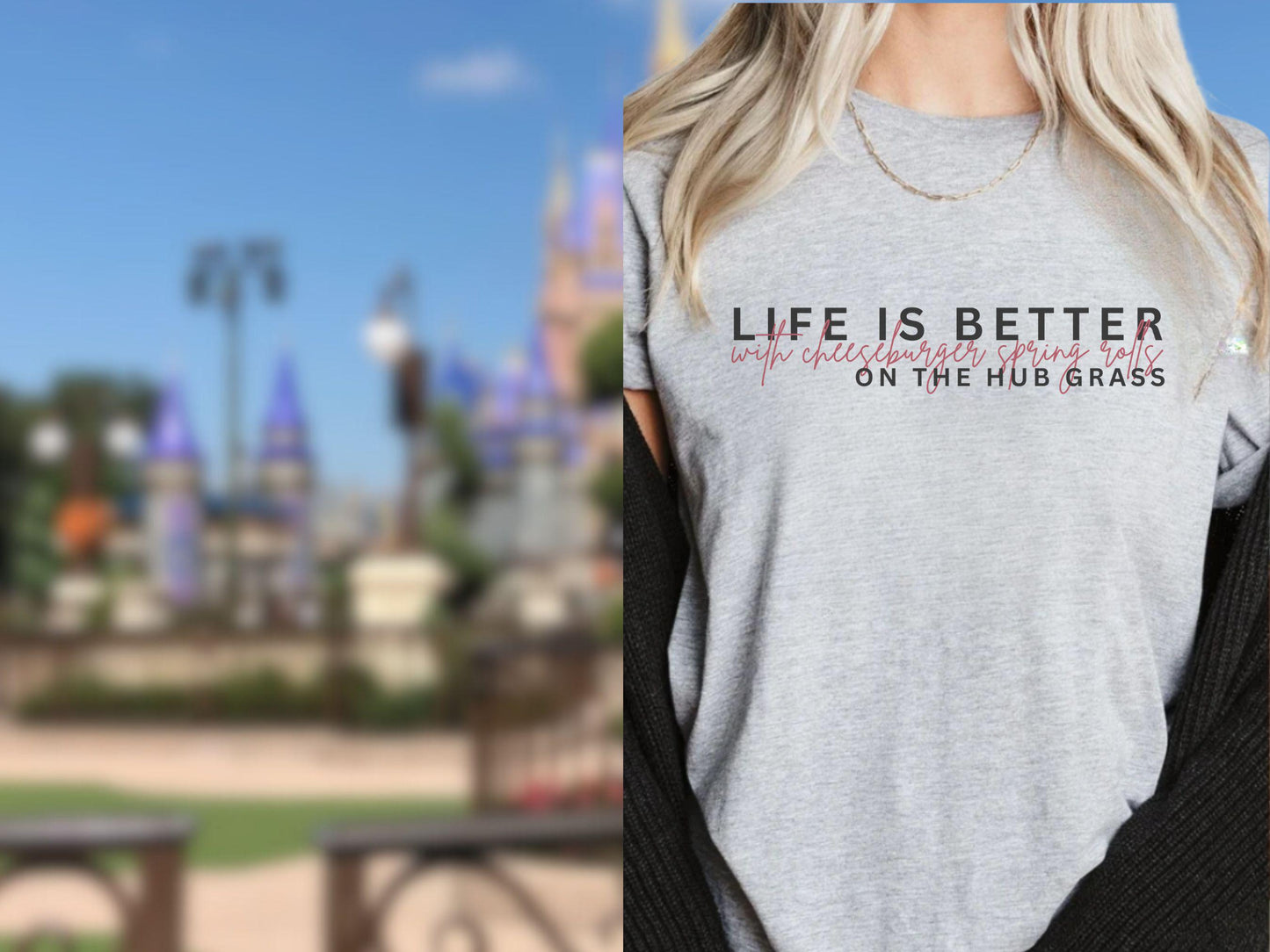 Cheeseburger Spring Roll Disney T-Shirt, Magic Kingdom Foodie Tee