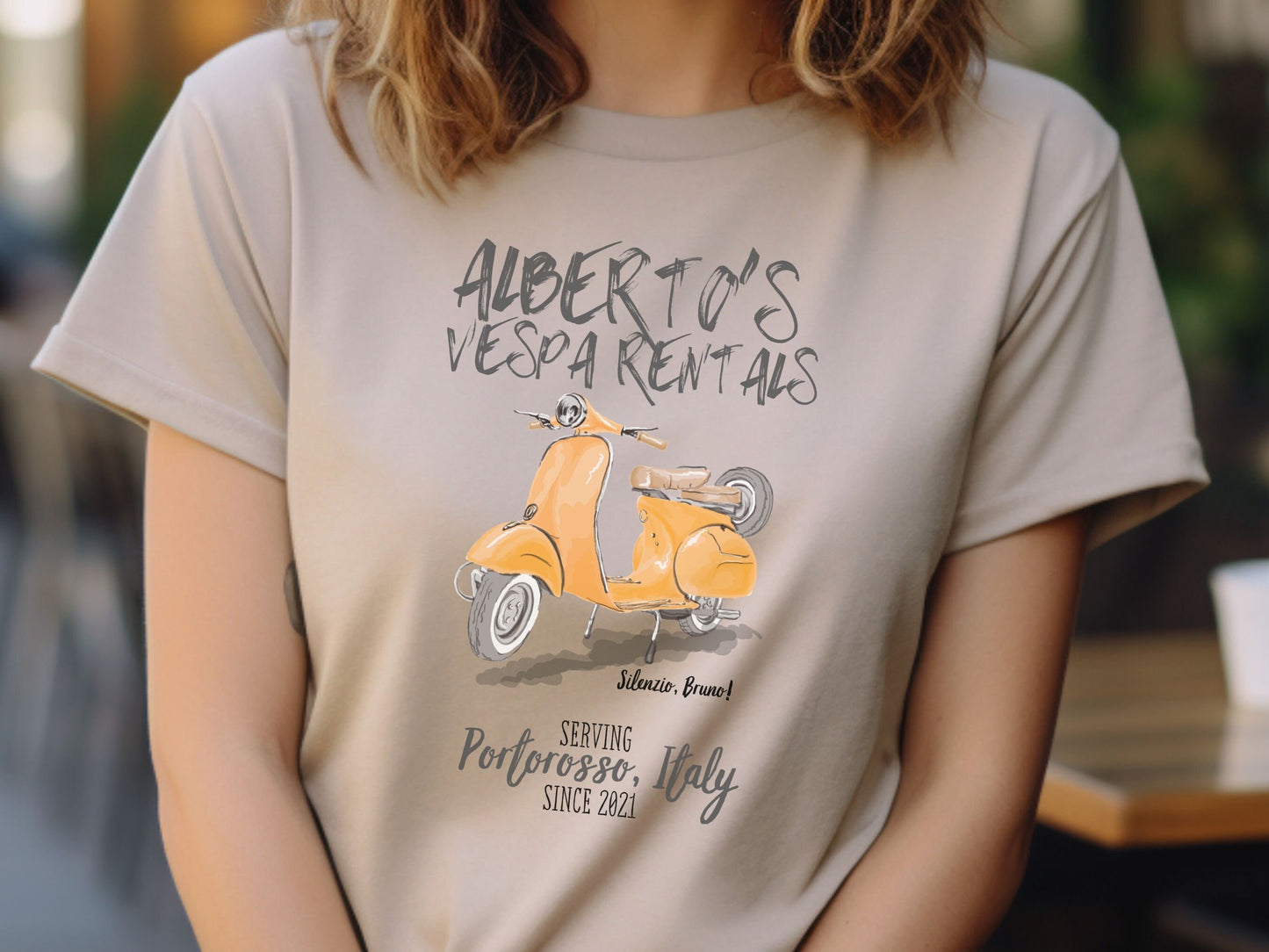 Luca Movie Bella Canvas T-Shirt, Alberto's Vespa Rentals, Matching Family Disney Shirt