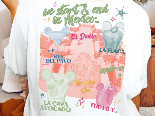 Mexico Pavilion Margarita Shirt, Theme Park Tee, Girls Disney Trip