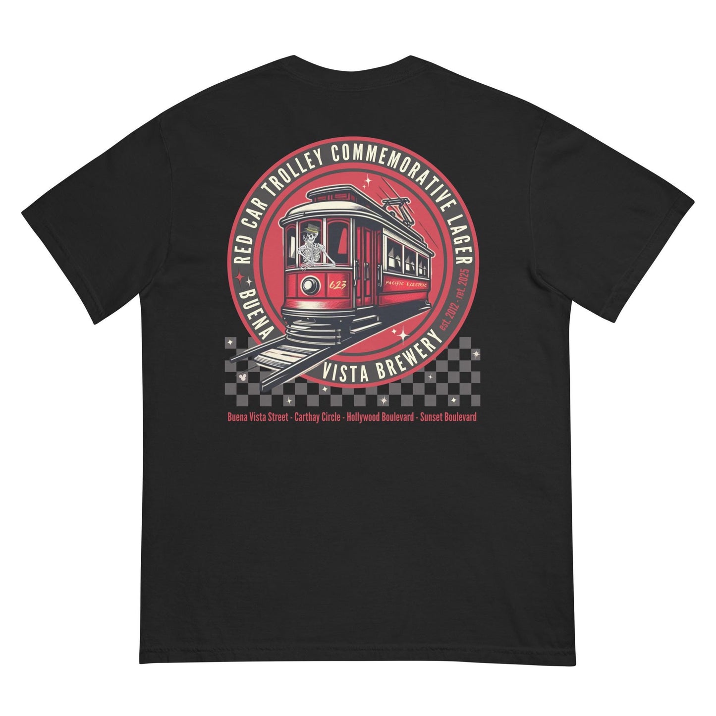 Red Car Trolley Disney Shirt, Yellow Cup Social Club Collab