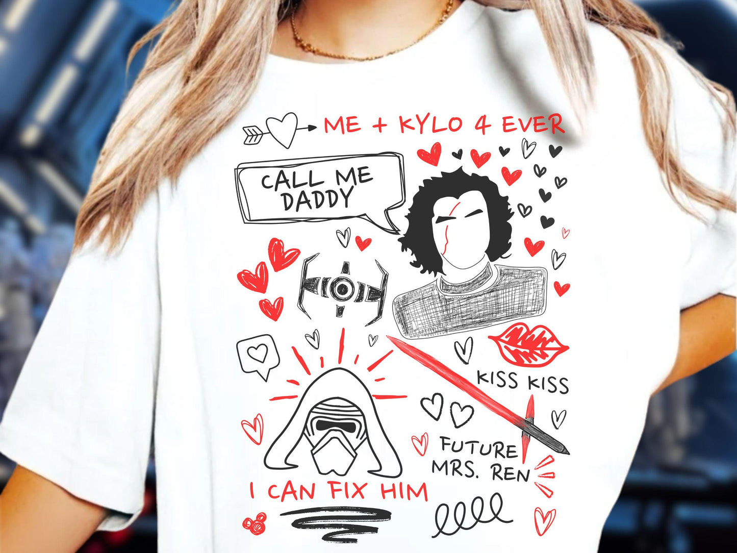 Kylo Ren Doodle Sketch Shirt: Star Wars Fan Tee