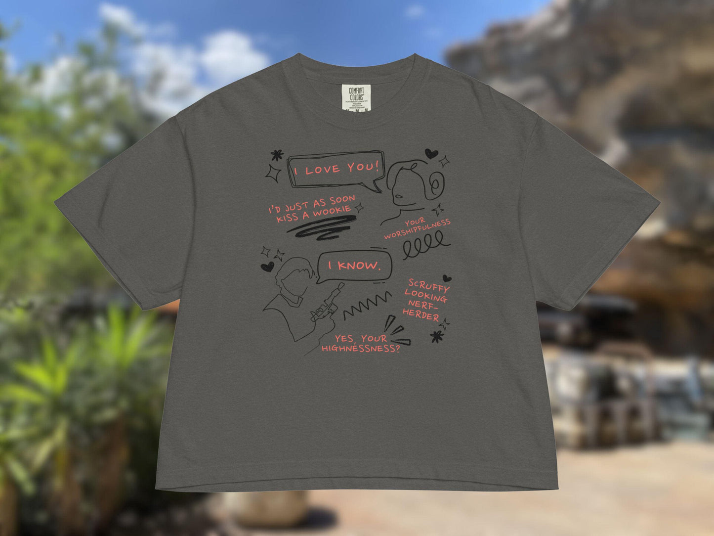 Han Solo & Princess Leia Shirt: Comfort Colors Boxy Crop Tee