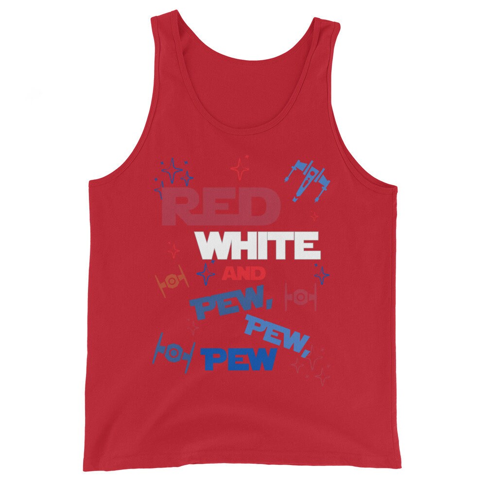 Disney Star Wars 4th of July Men's Tank | Red White & Pew Pew