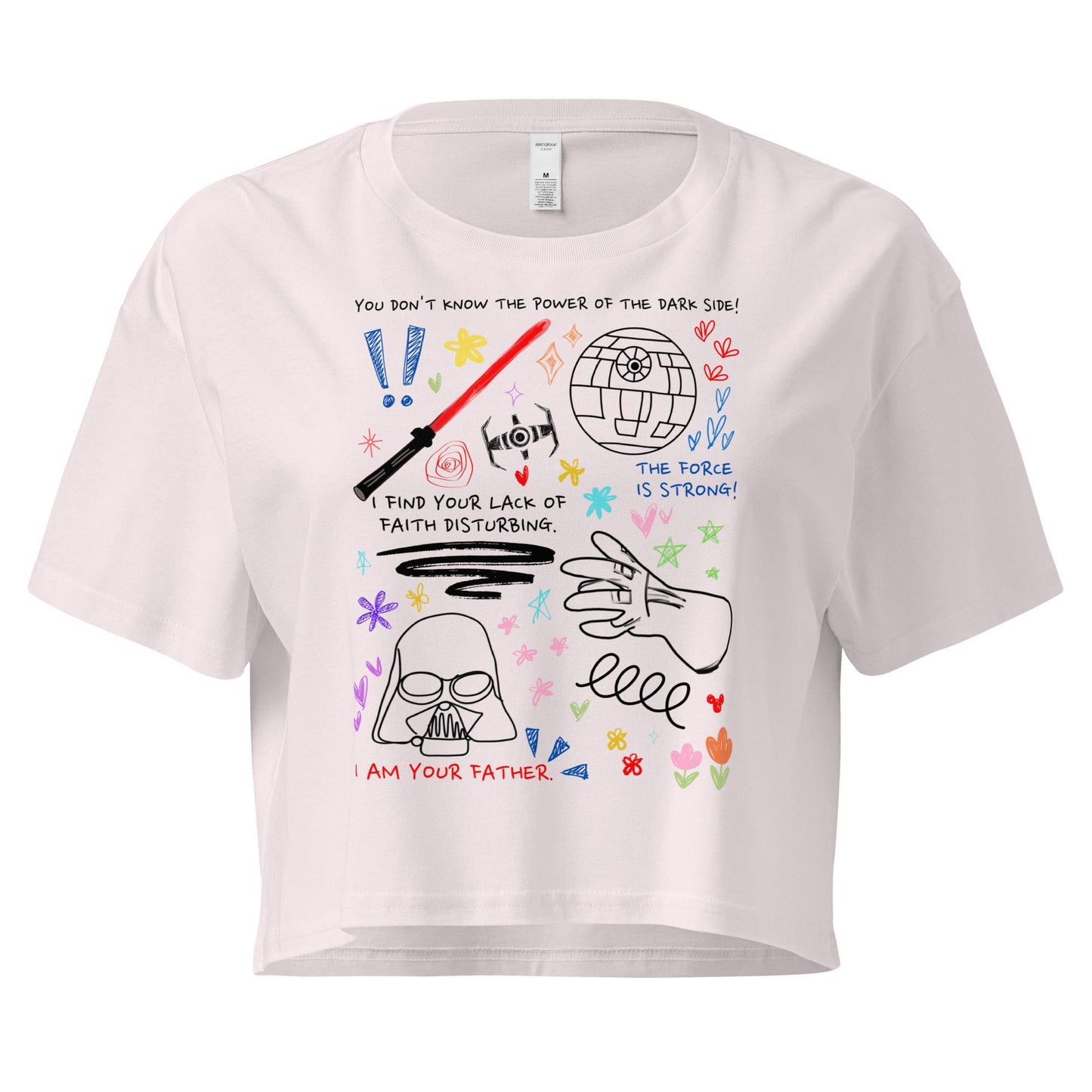 Darth Vader Doodle Crop Top: Star Wars Sketch Shirt