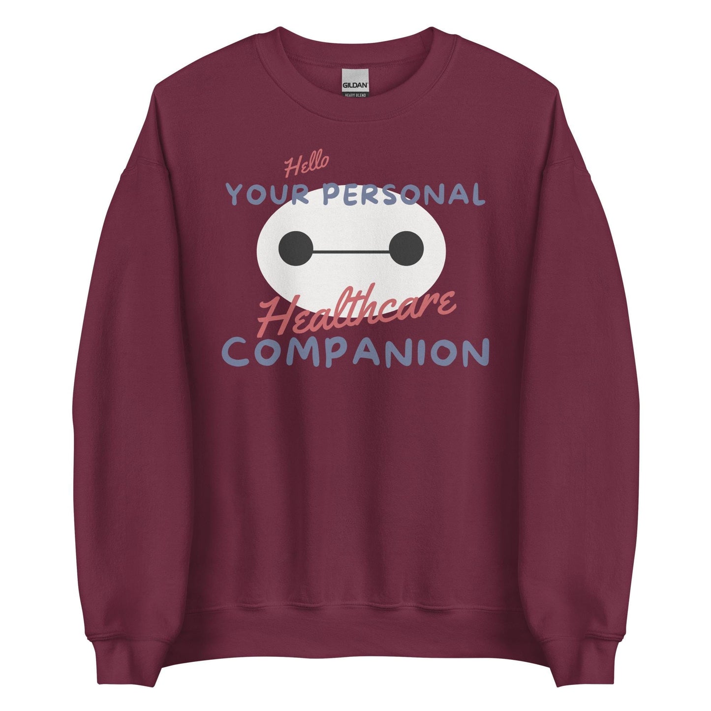 Baymax, Personal Healthcare Companion, Theme Park Sweatshirt, Unisex Crew Neck, Disneyland Shirt
