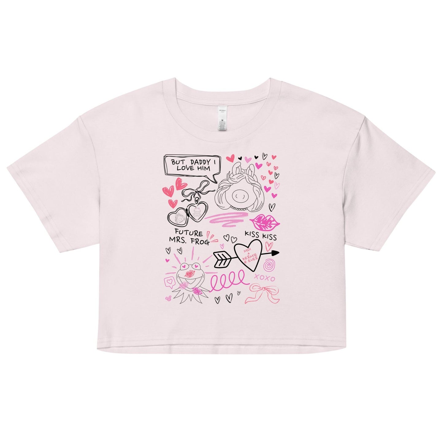 Miss Piggy & Kermit Doodle Crop Top, Muppets Disney Inspired Shirt