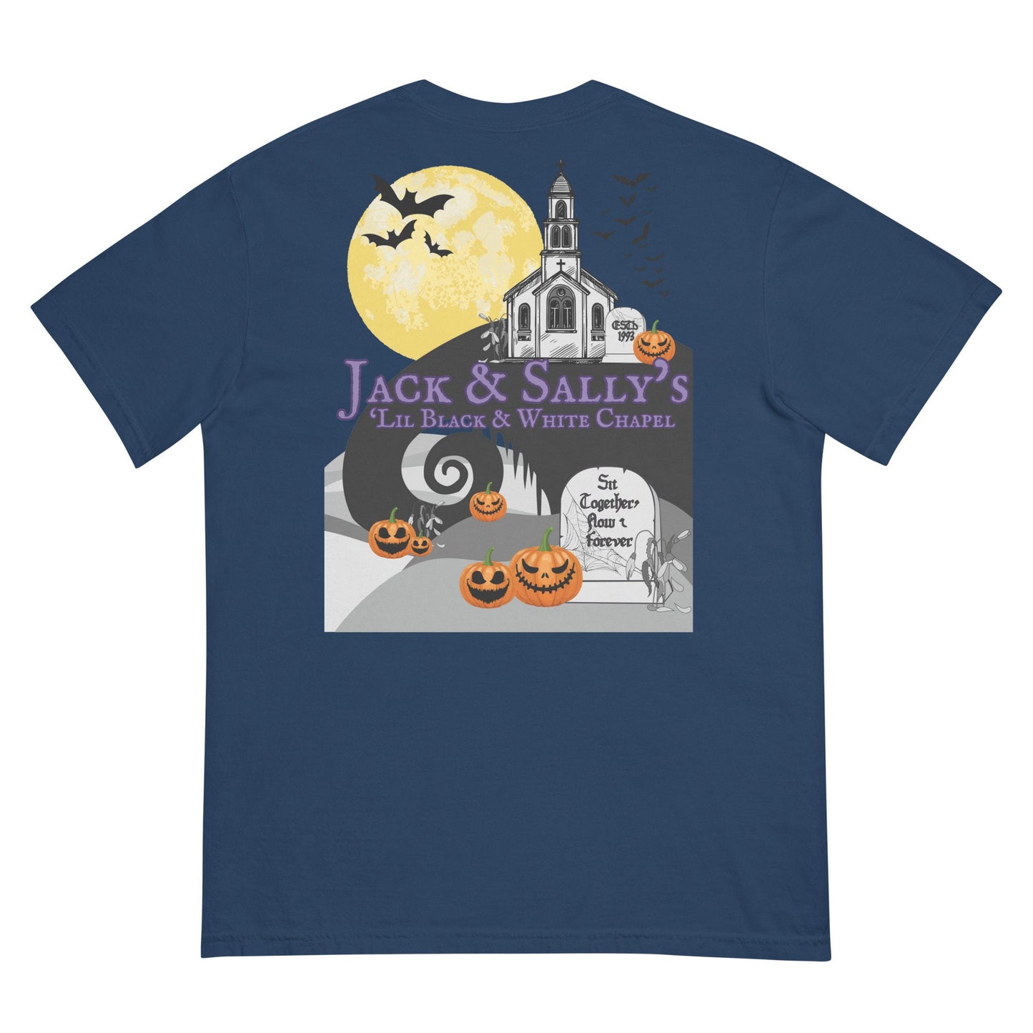 Jack & Sally's White Chapel T-Shirt: Comfort Colors Disneyland Tee