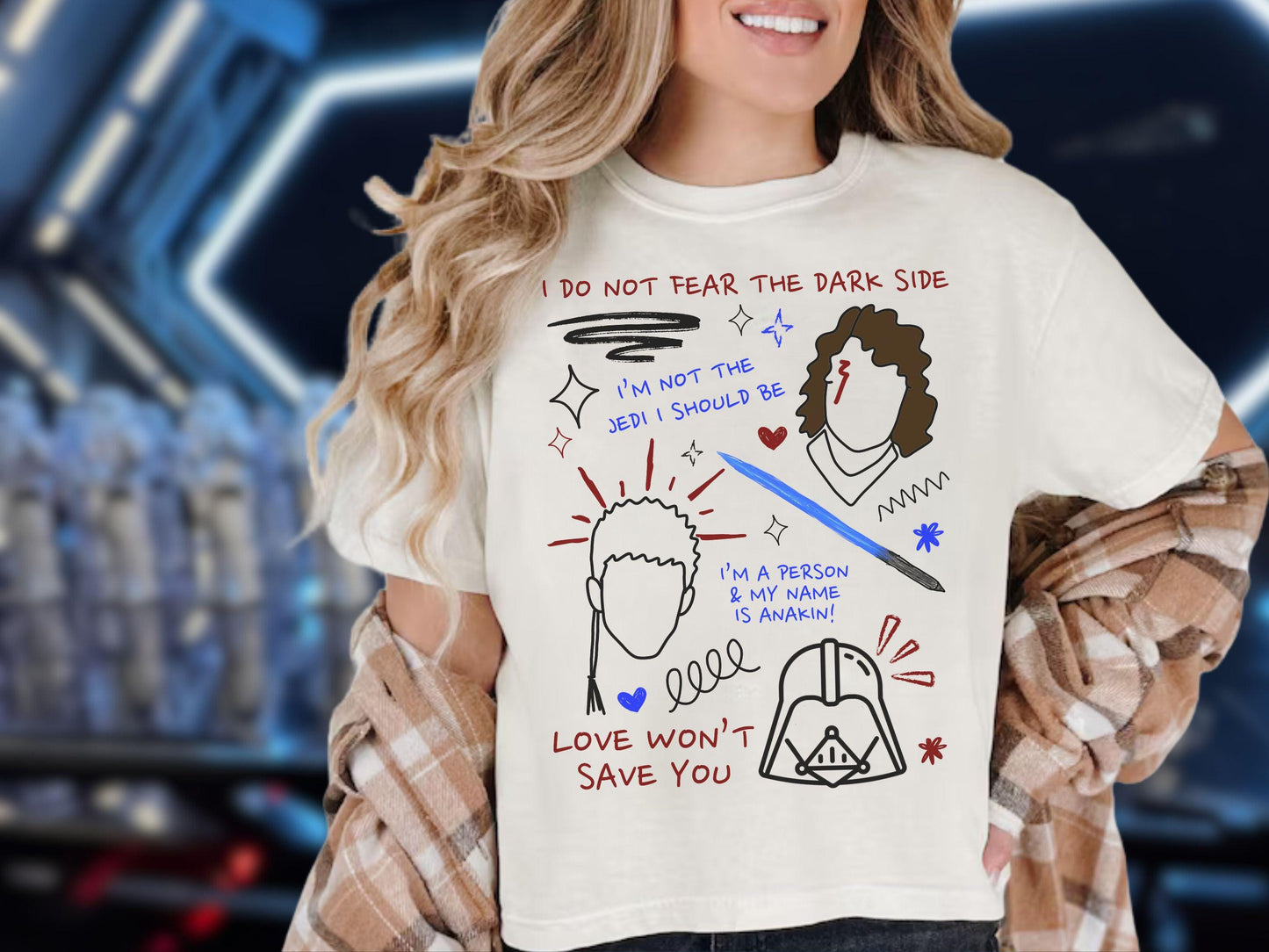 Anakin Skywalker Crop Top: Star Wars Sketch Design