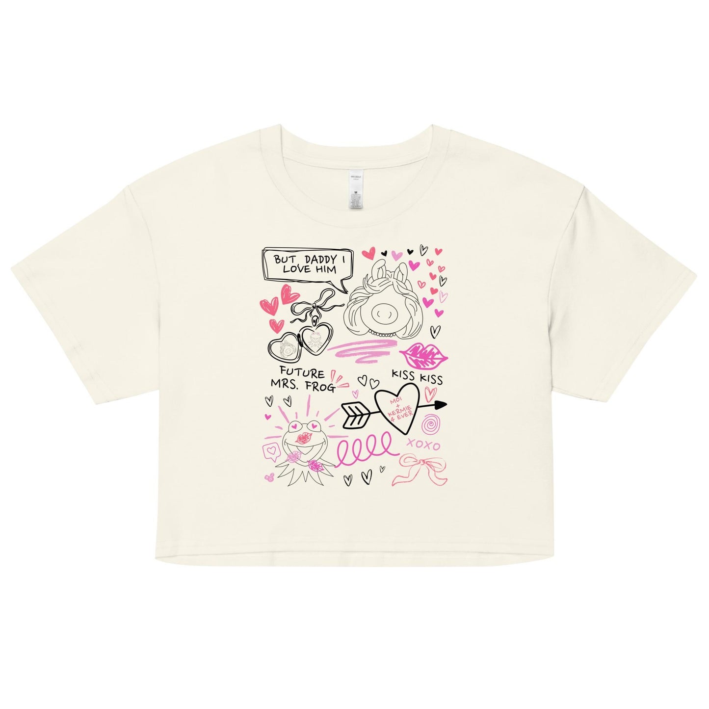 Miss Piggy & Kermit Doodle Crop Top, Muppets Disney Inspired Shirt