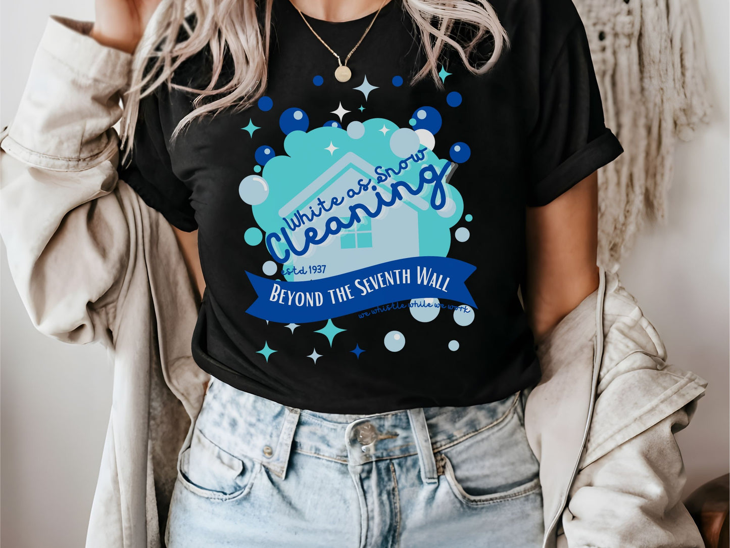 White as Snow Cleaning Bella Canvas T-Shirt, Subtle Disney Family Shirt