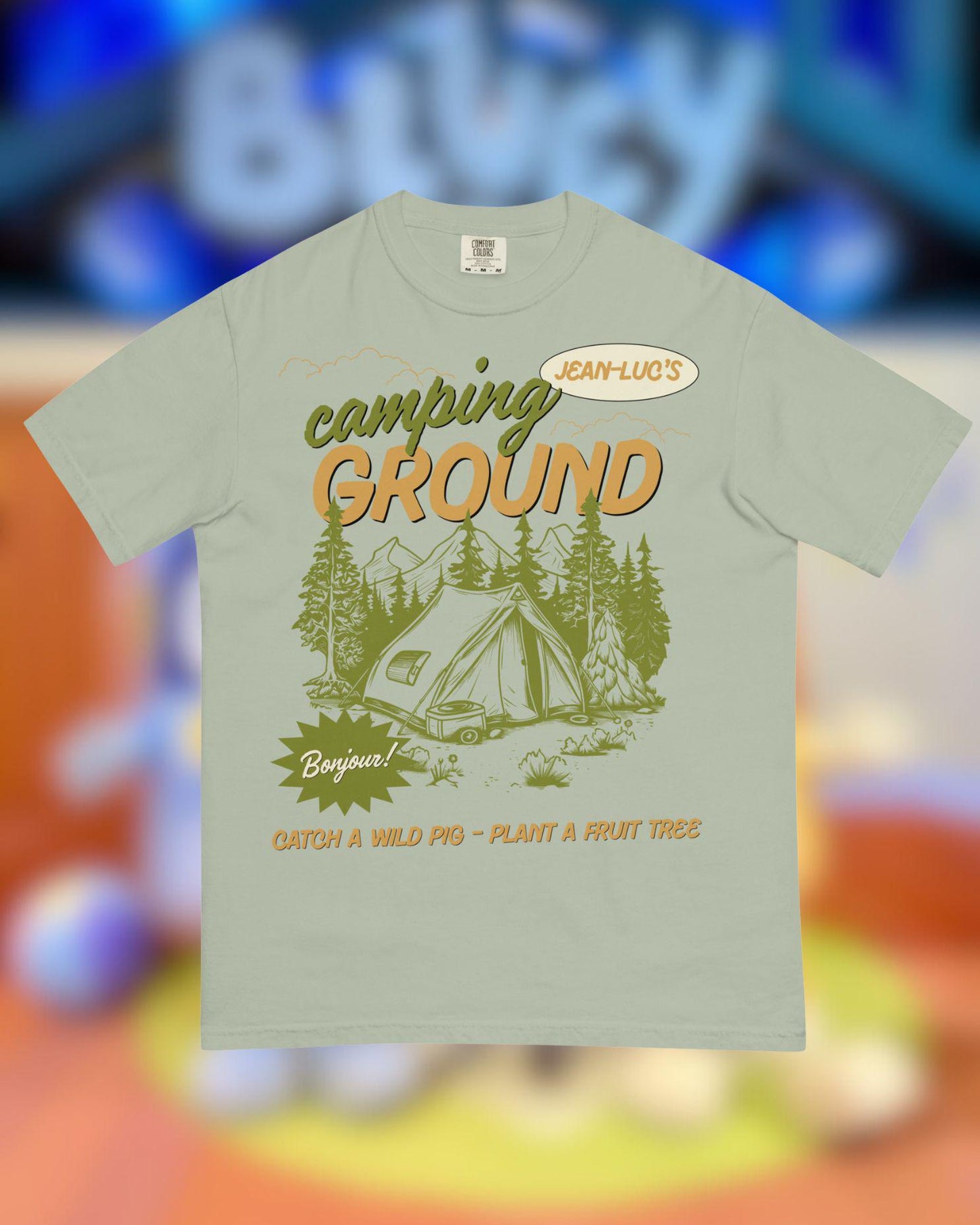 Bluey Camping Episode with Jean Luc, Disney Adult Bluey Shirt