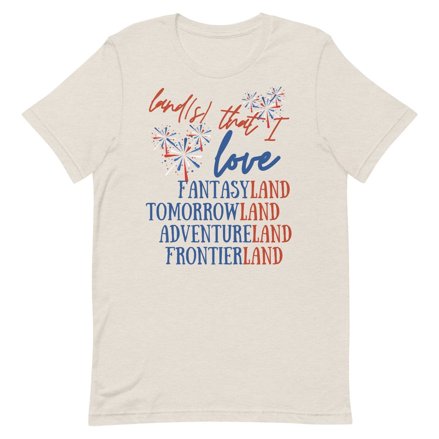 Lands That I Love Disney 4th Of July Bella Canvas T-Shirt