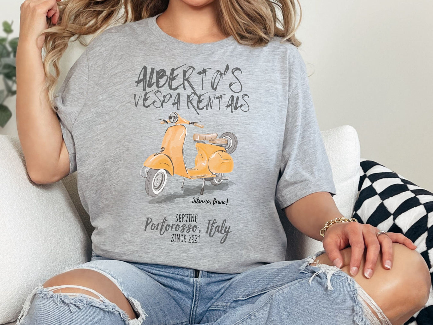 Luca Movie Bella Canvas T-Shirt, Alberto's Vespa Rentals, Matching Family Disney Shirt