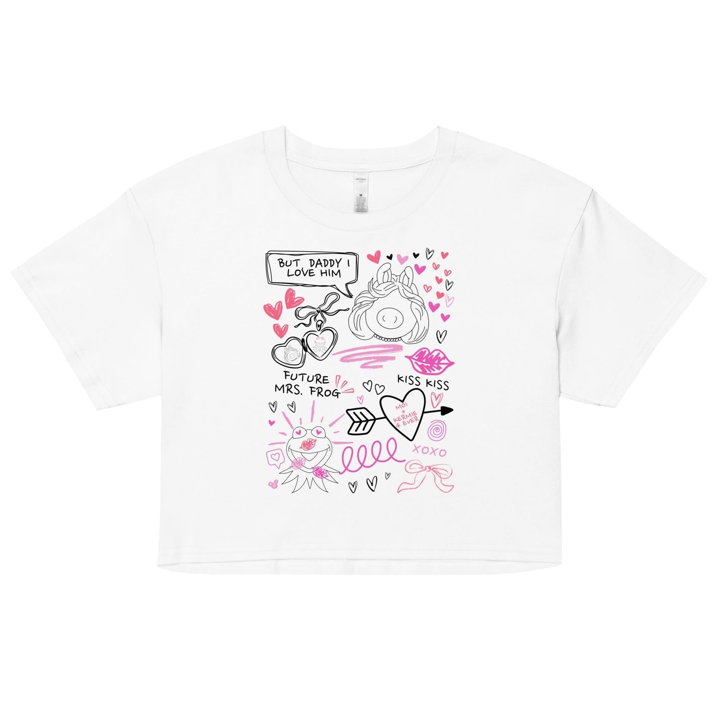 Miss Piggy & Kermit Doodle Crop Top, Muppets Disney Inspired Shirt