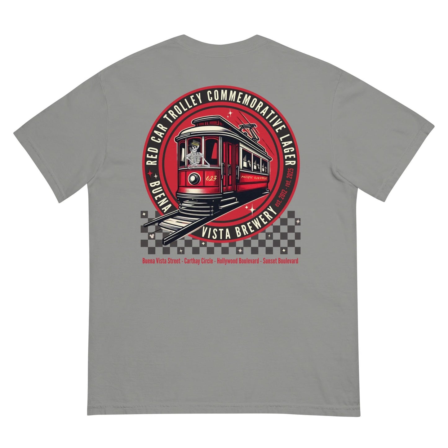 Red Car Trolley Disney Shirt, Yellow Cup Social Club Collab