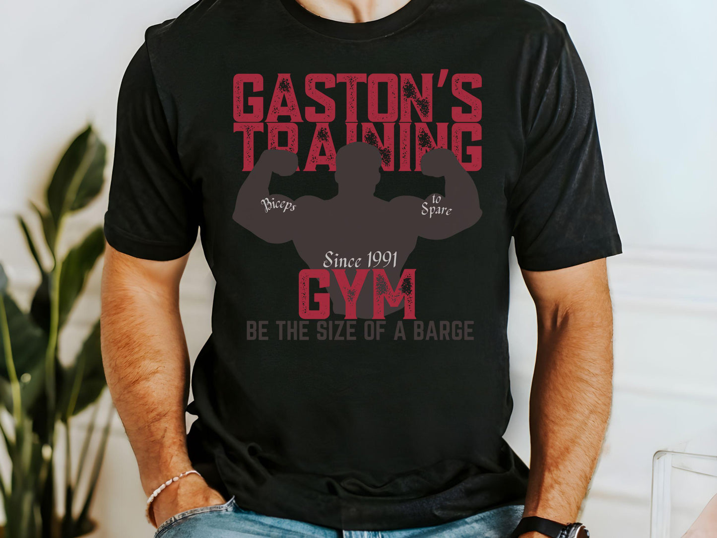 Gaston's Training Gym Shirt, Disney Dad Bella Canvas Tee
