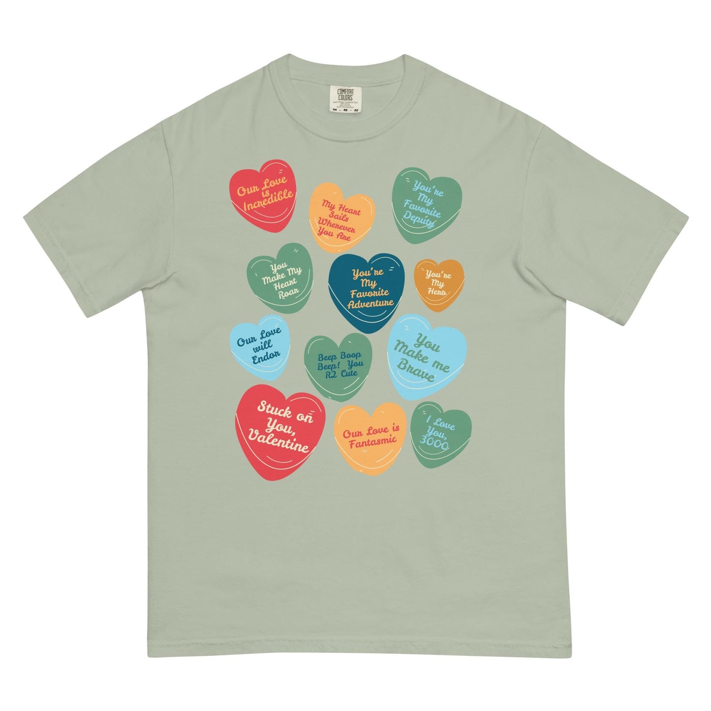 Disney Valentine's Day Comfort Colors Shirt, Conversation Hearts
