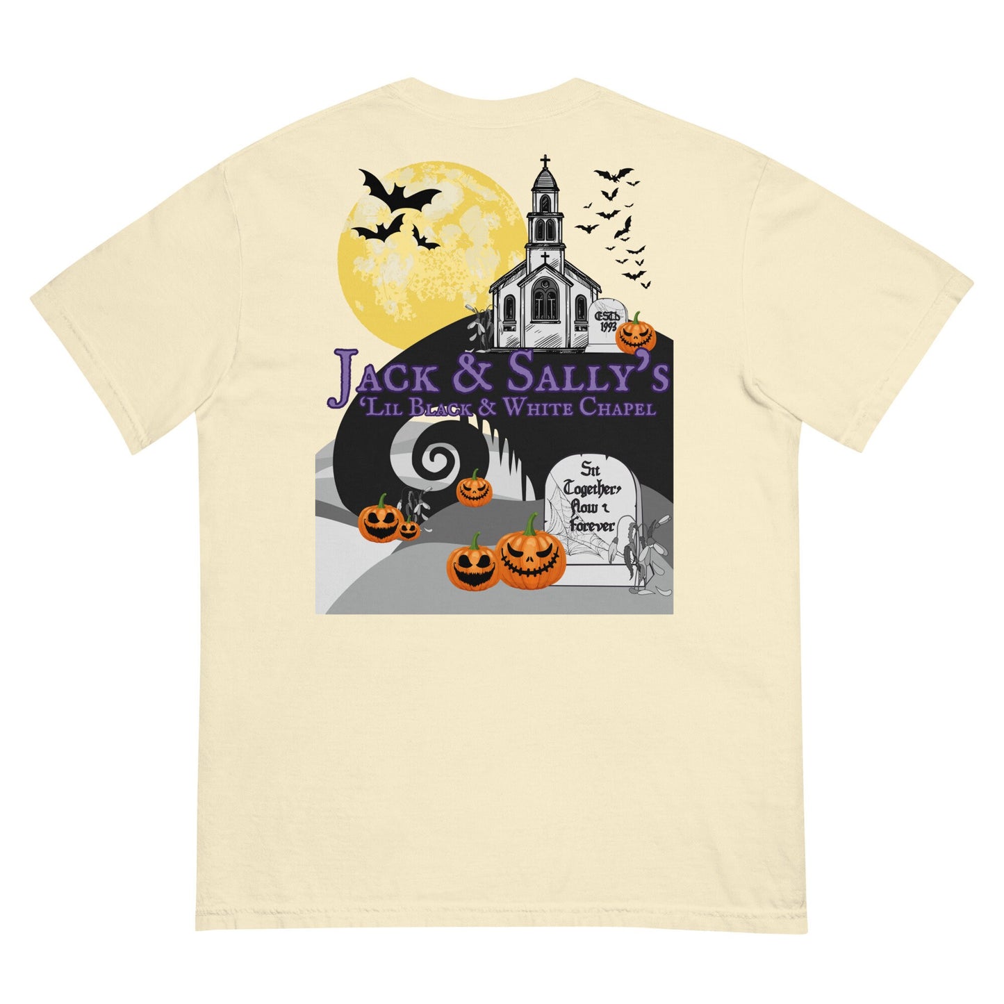 Jack & Sally's White Chapel T-Shirt: Comfort Colors Disneyland Tee