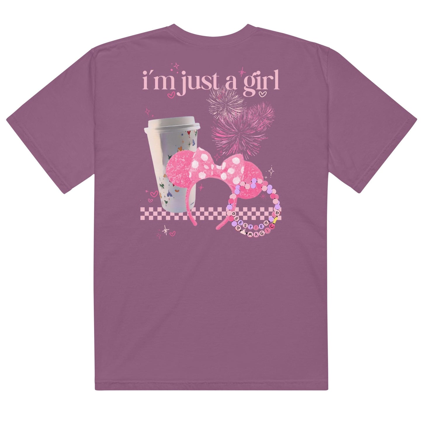 I’m Just a Girl, Disney Main Street Tee, Girly Disney Trip Comfort Colors Shirt