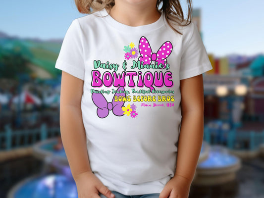 Girls Disney Shirt, Minnie and Daisy Bows, Custom Vacation Shirt