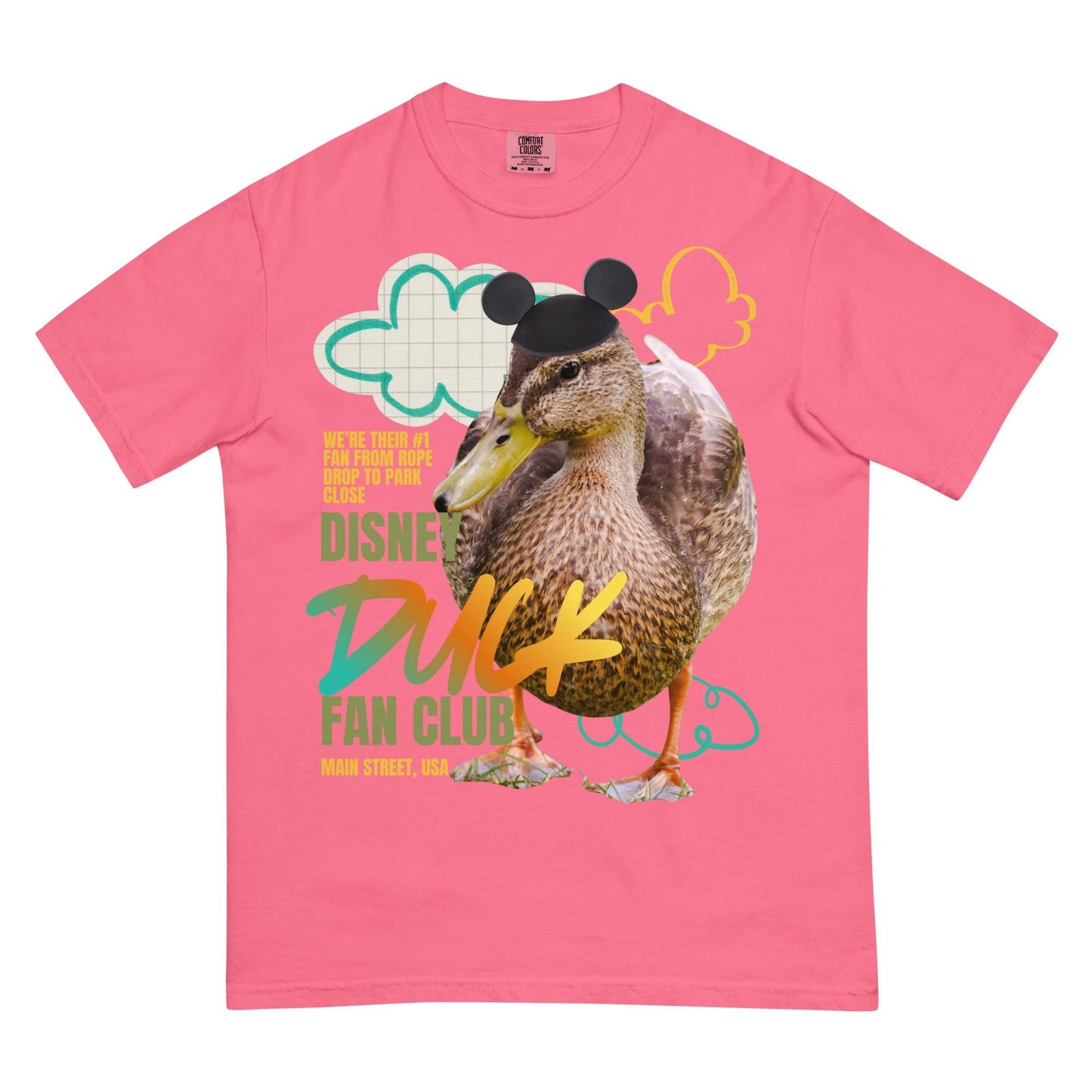 Disney Duck Fan Club Main Street USA Comfort Colors Shirt