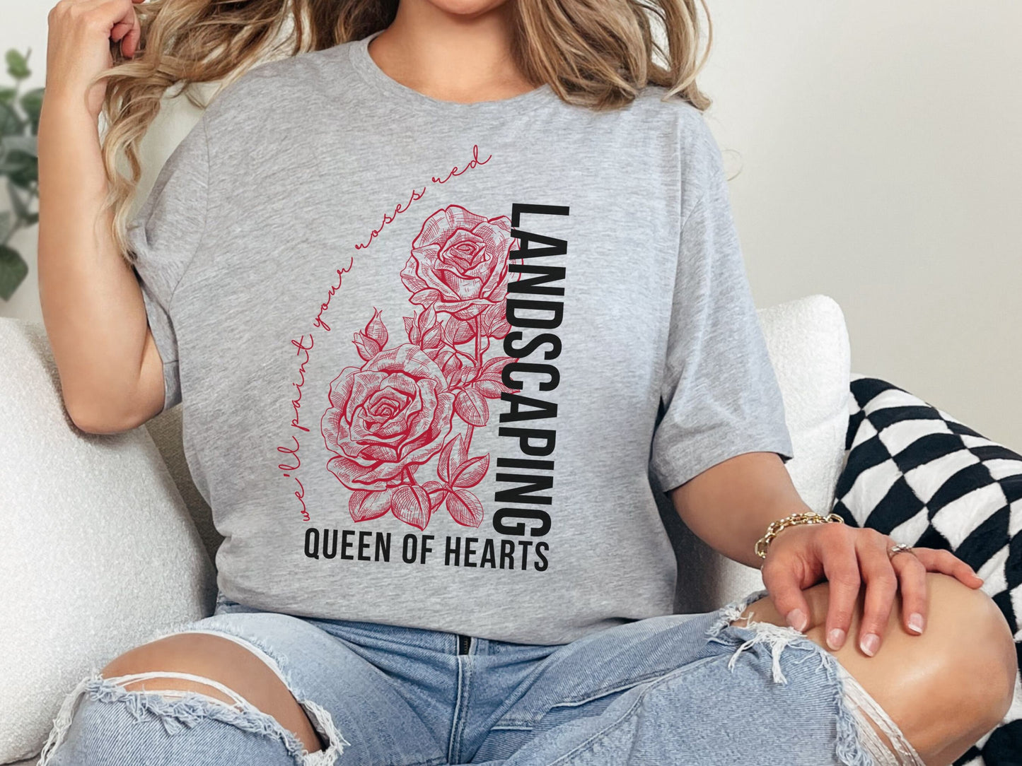 Queen of Hearts Landscaping T-Shirt, Subtle Disney Bella Canvas Tee
