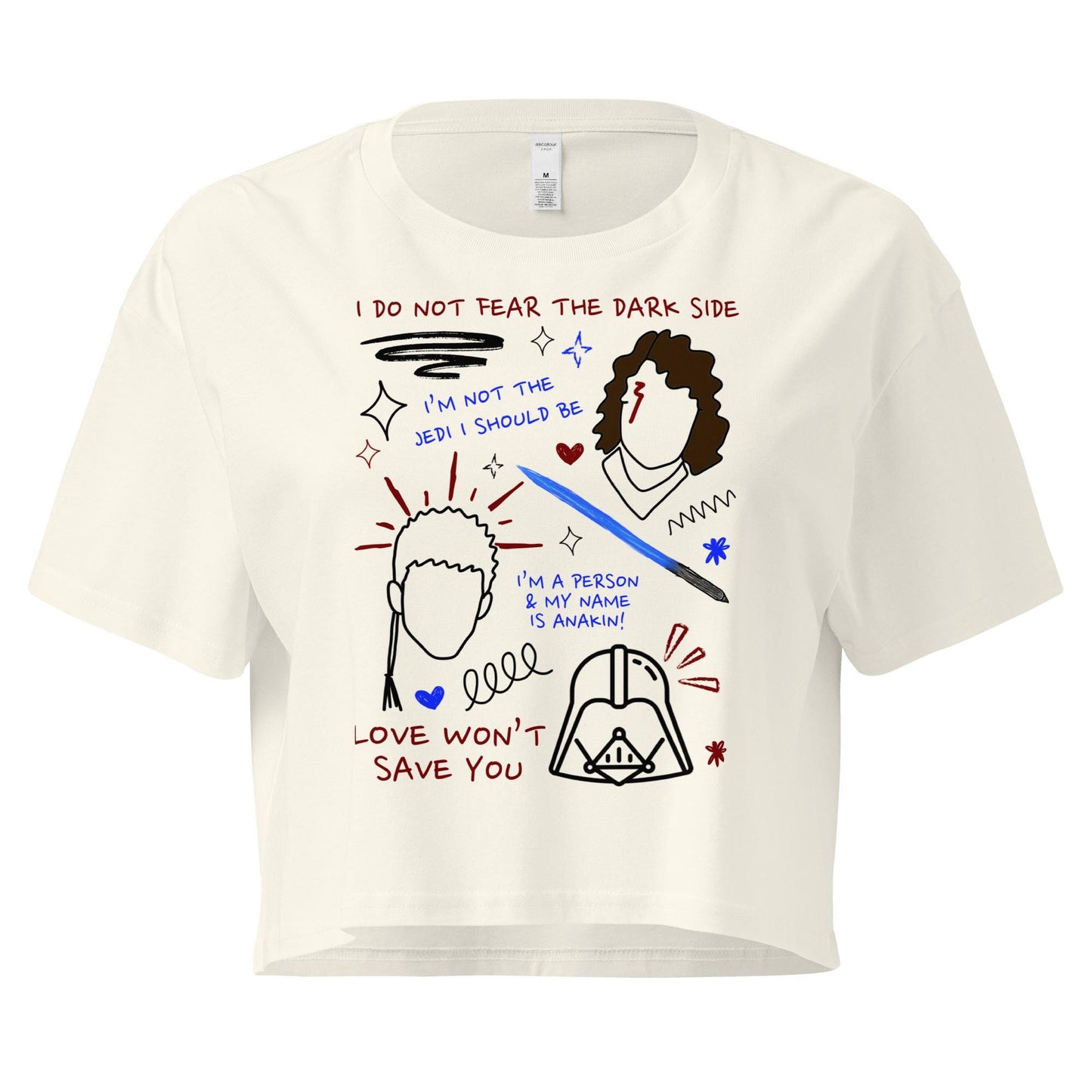 Anakin Skywalker Crop Top: Star Wars Sketch Design
