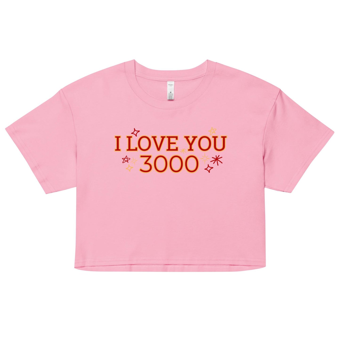 Marvel Avenger Iron Man "I Love You 3000" Crop Top, Disney Women's Shirt