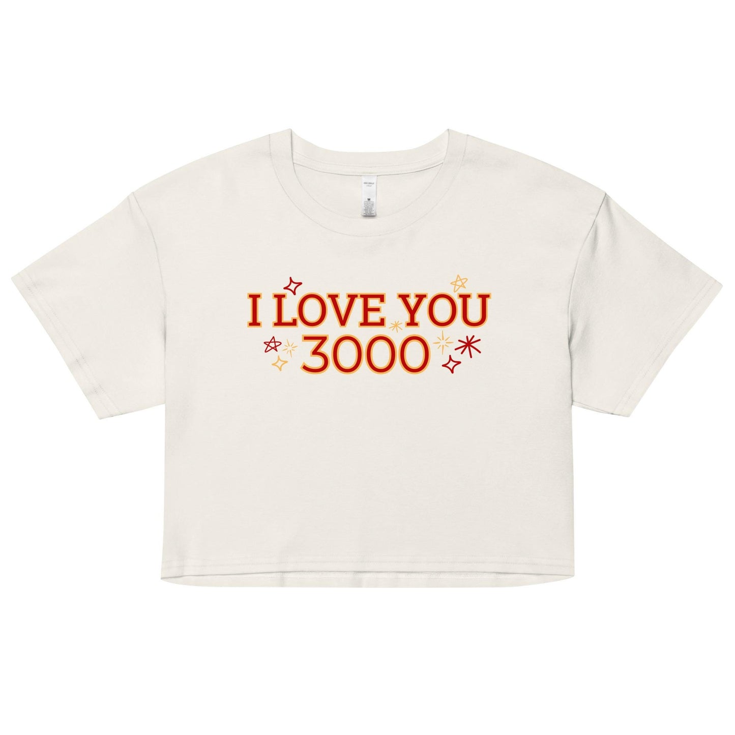 Marvel Avenger Iron Man "I Love You 3000" Crop Top, Disney Women's Shirt
