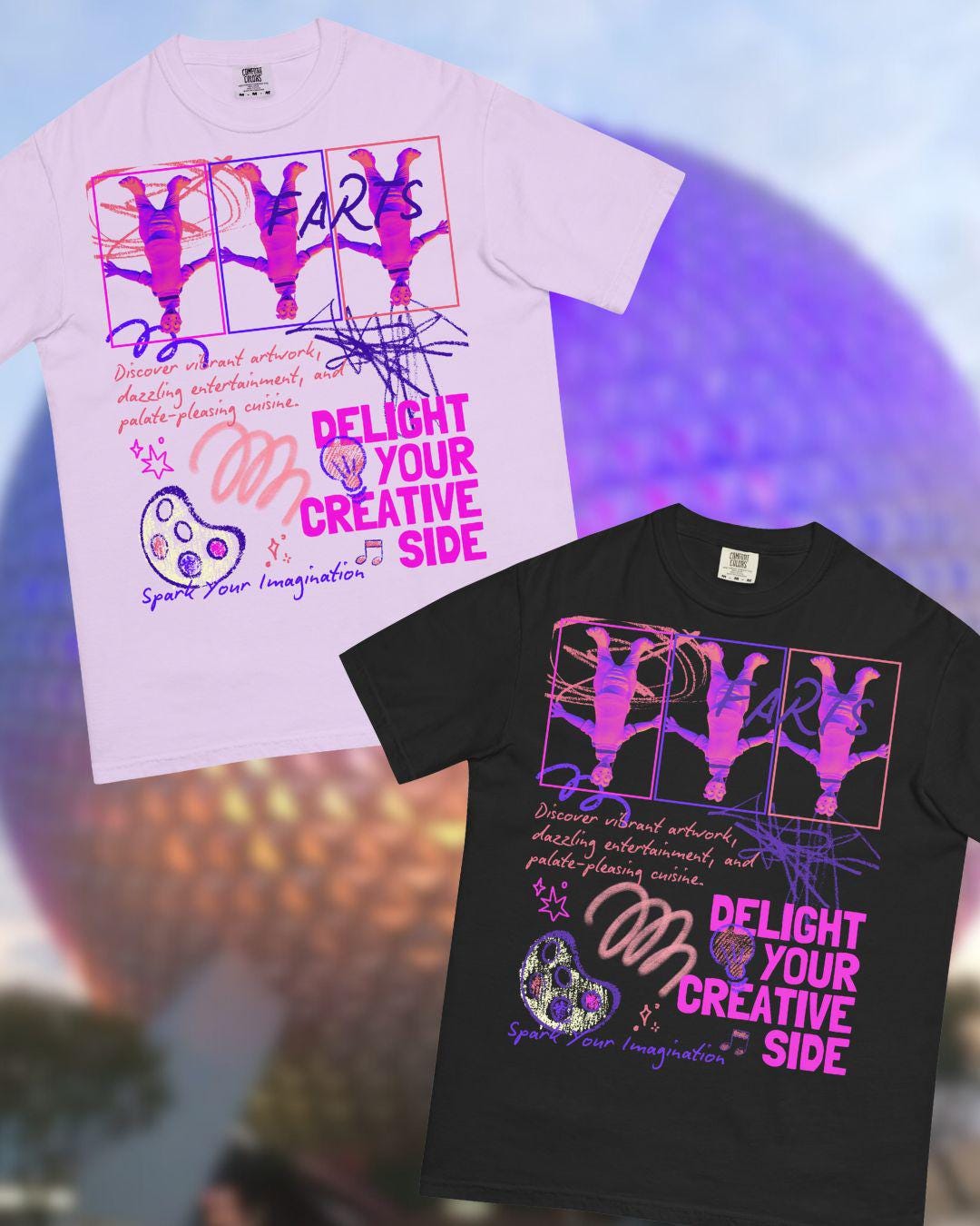 Festival of the Arts, Figment, FARTS, Disney Adult Comfort Colors Shirt