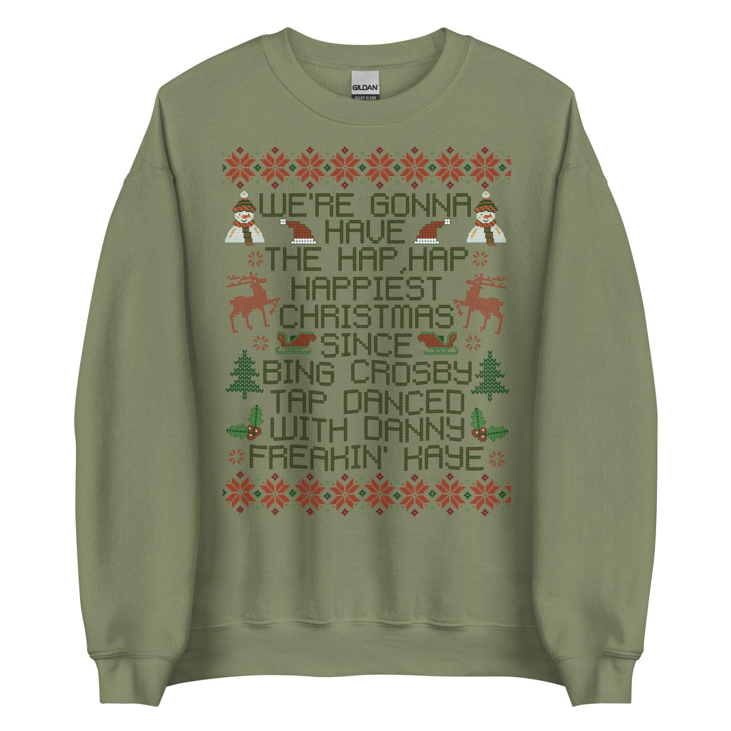 Hap Happiest Christmas Crewneck: Funny Family Holiday Shirt