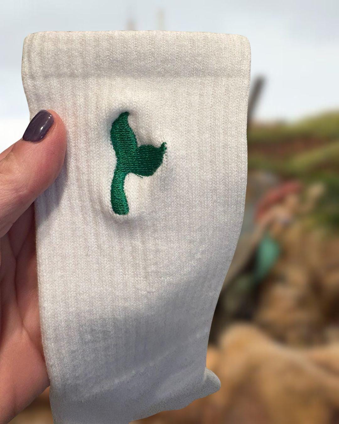 Embroidered Mermaid Tail Socks, Disney Inspired Crew Socks, USA Made