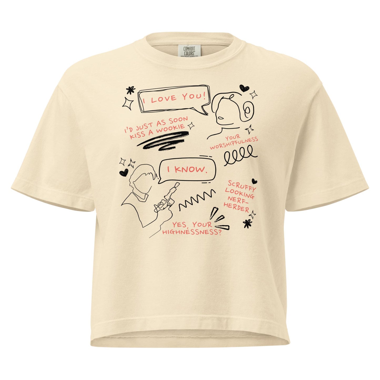 Han Solo & Princess Leia Shirt: Comfort Colors Boxy Crop Tee