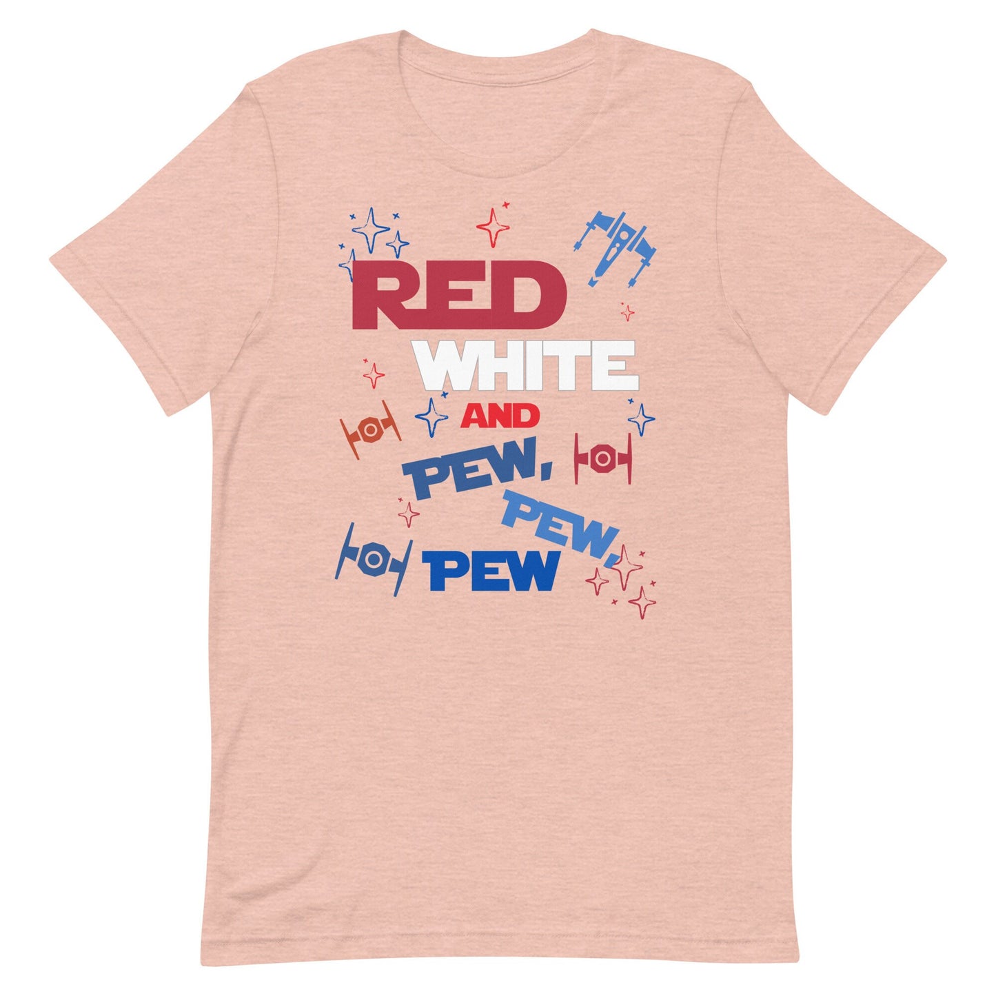 Red White Pew Pew Bella Canvas Shirt, Subtle Disney Star Wars Tee