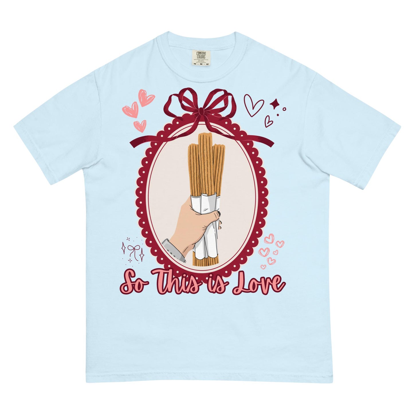 Disney Churro Bouquet Valentine's Day Comfort Colors Shirt, So This is Love Disney Churro Shirt