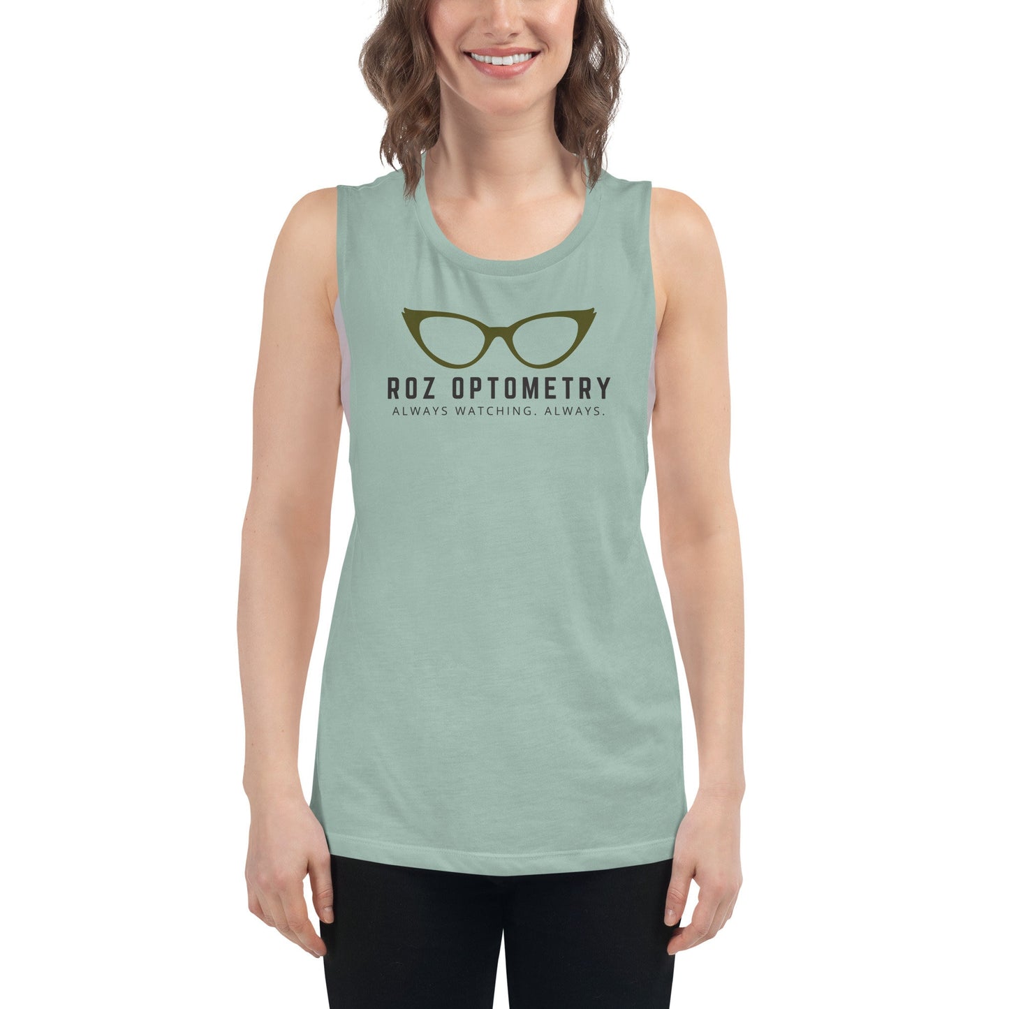 Roz Optometry Tank, Subtle Disney Pixar Shirt, Bella Canvas Muscle Tank