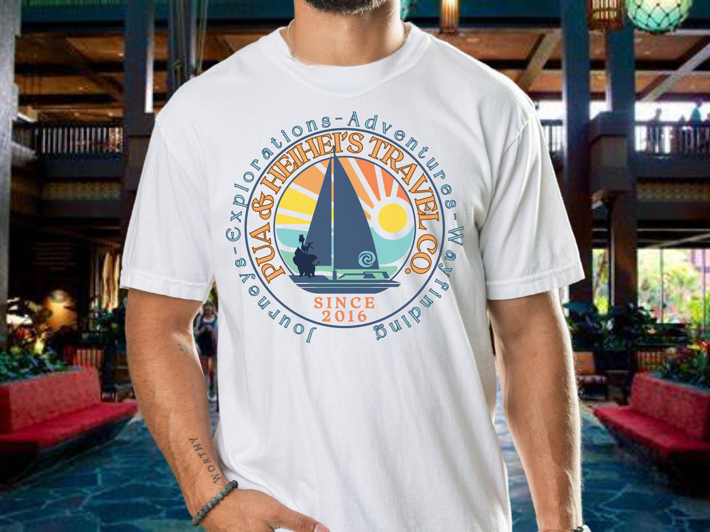 Pua and Heihei Travel Co Shirt, Disney Inspired Family Vacation Tee