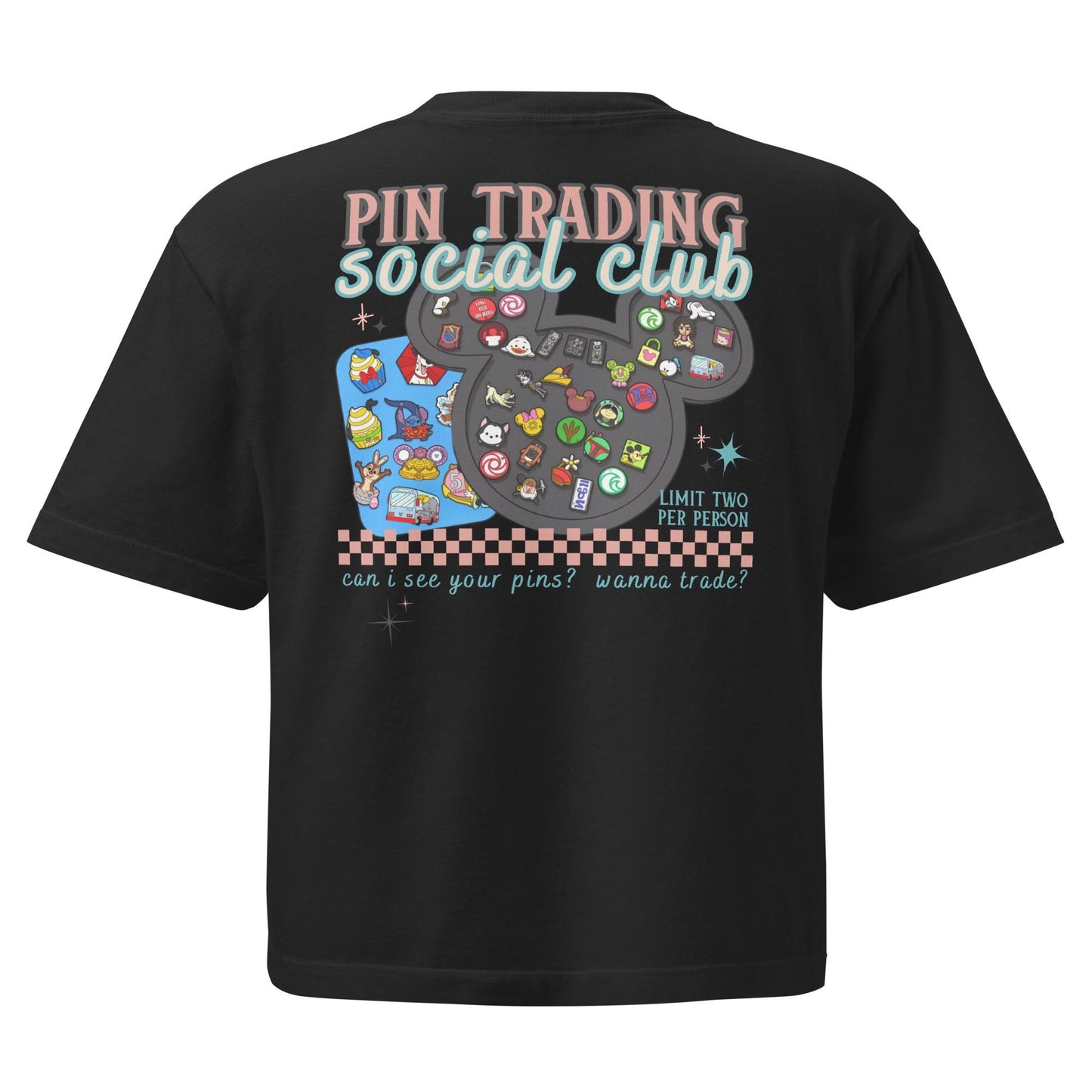Disney Adult Pin Trading Women’s Comfort Colors Boxy Tee