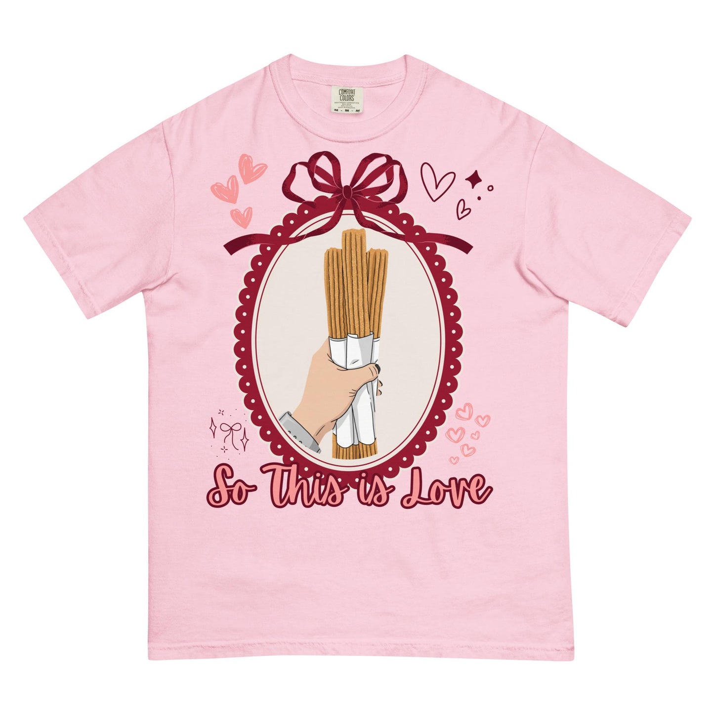 Disney Churro Bouquet Valentine's Day Comfort Colors Shirt, So This is Love Disney Churro Shirt
