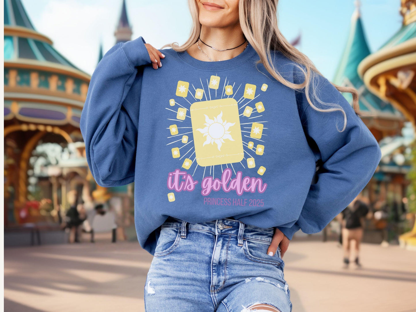 Rapunzel Disney Princess Half Marathon 2025 Crewneck, Run Disney Girls Trip Sweatshirt