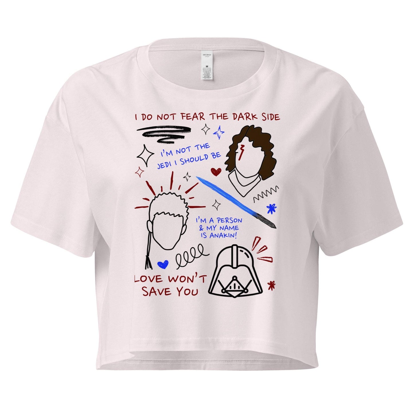 Anakin Skywalker Crop Top: Star Wars Sketch Design