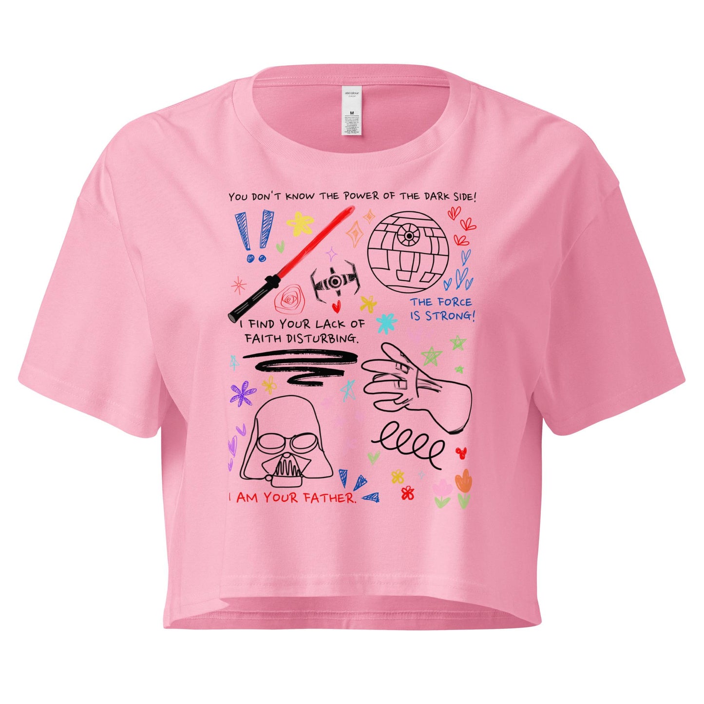 Darth Vader Doodle Crop Top: Star Wars Sketch Shirt