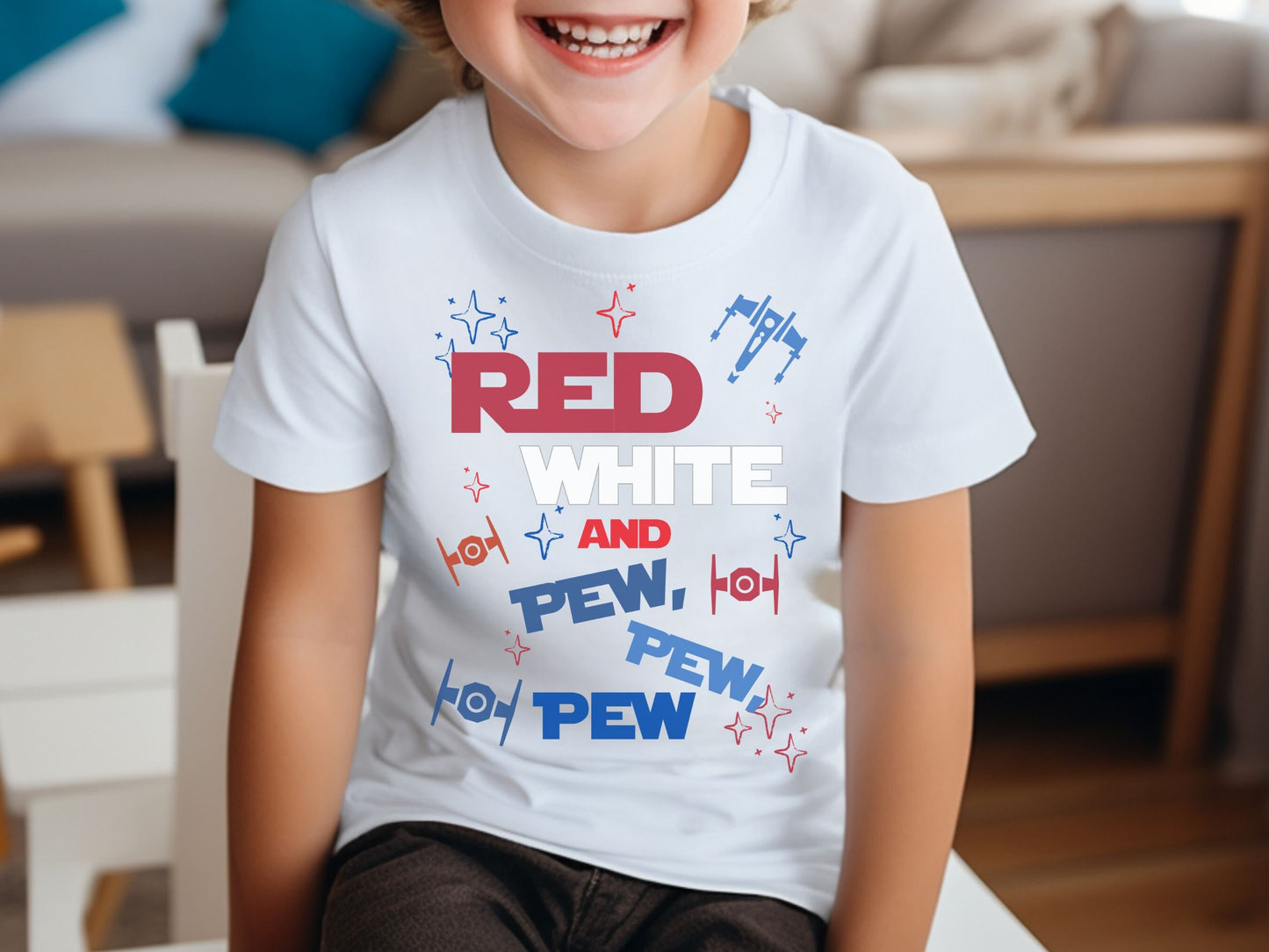 Red White and Pew Pew Disney 4th of July Youth T-Shirt