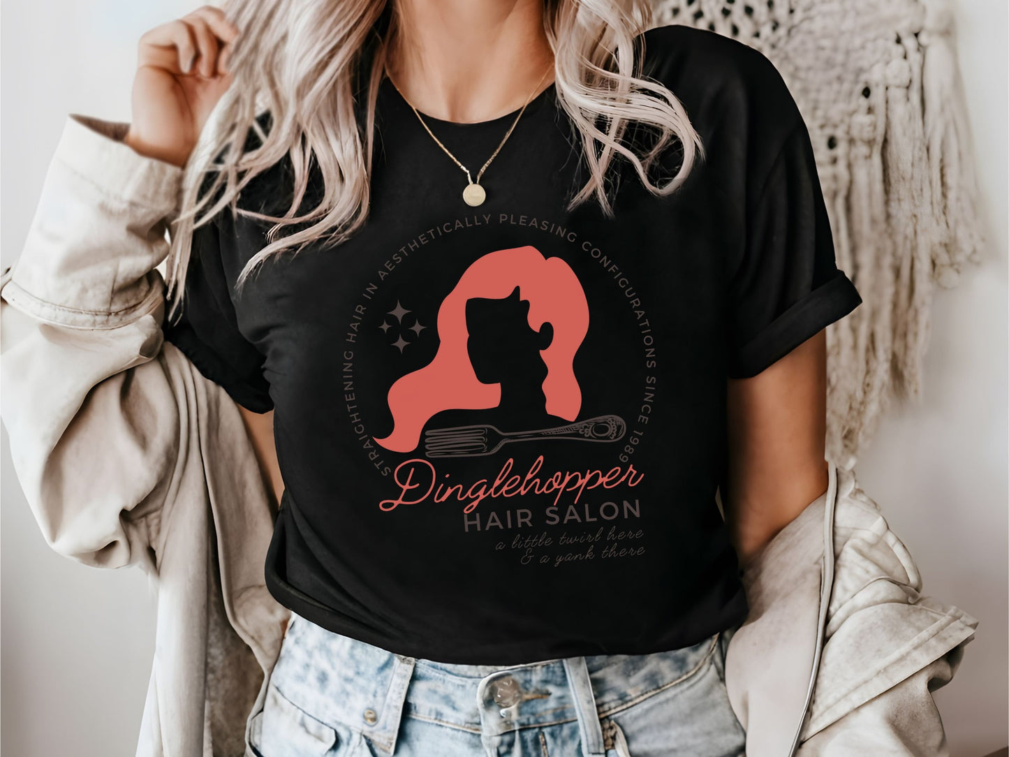 Dinglehopper Hair Salon Shirt, Little Mermaid Theme Park Bella Canvas Tee