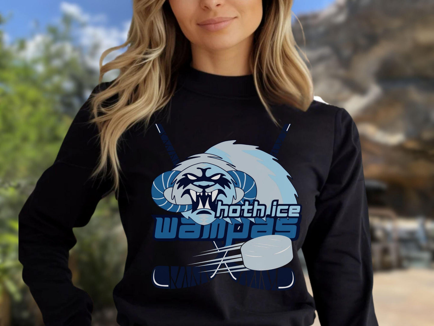 Hoth Ice Wampas Hockey Star Wars Long Sleeve Comfort Colors Shirt