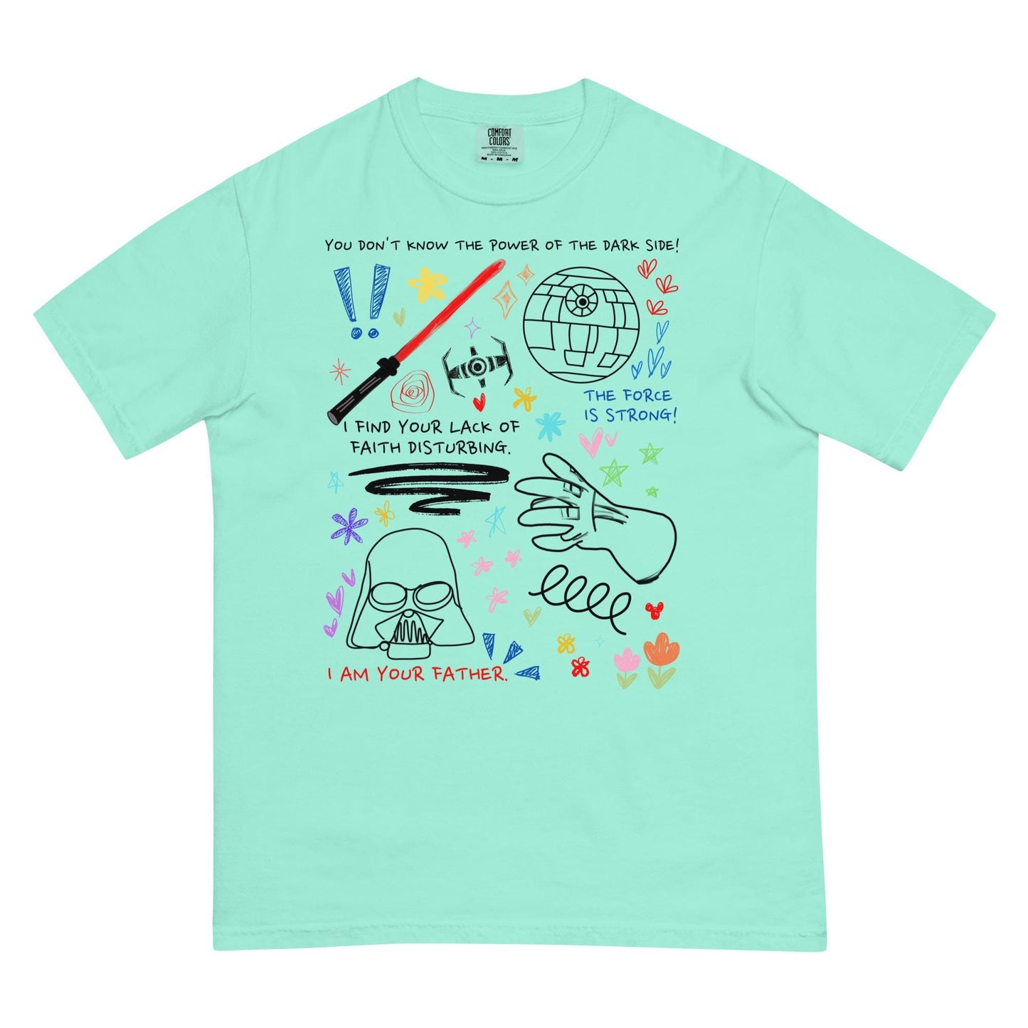 Darth Vader Doodle Sketch Shirt: Star Wars Comfort Colors Tee